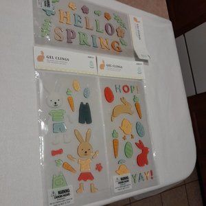 NEW 21 Count Reusable and Washable Easter Window Gel Clings For Windows Only 3PK